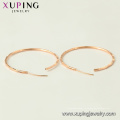 97346 xuping лучшие продажи высокого качества большой круг розового золота цвет элегантные женские серьги обруч
